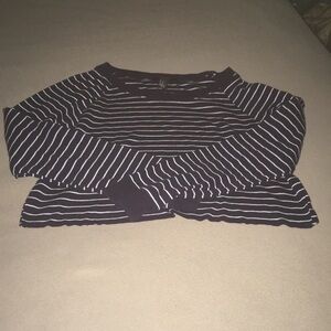 Forever 21 striped long sleeve crop top